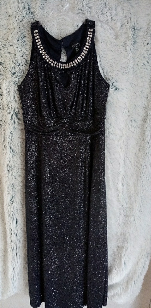 EnFocus Long Gown with Jewled Neckline!